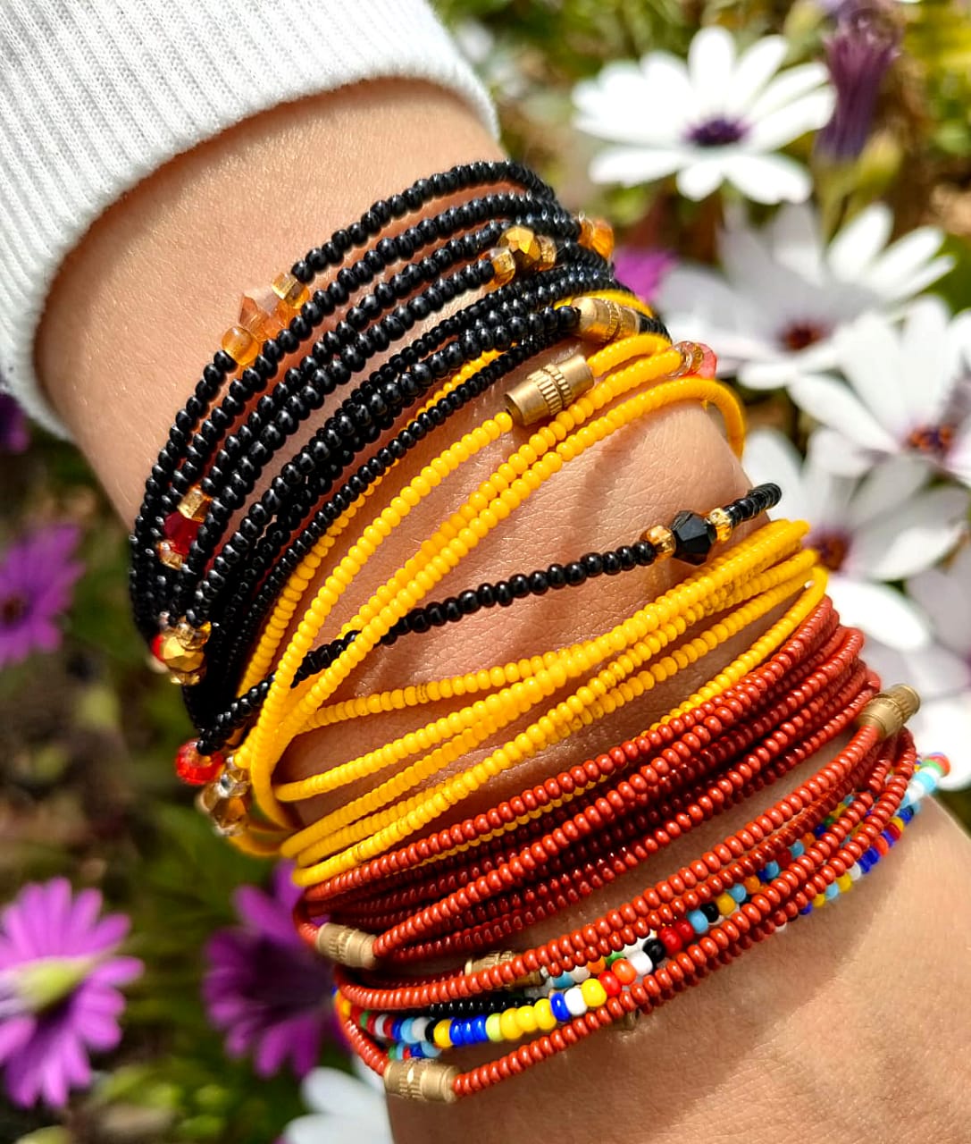 Beaded Wrap Bracelets Set, Bohemian Seed Beads Bracelets Handmade Colorful Bracelets Jewelry