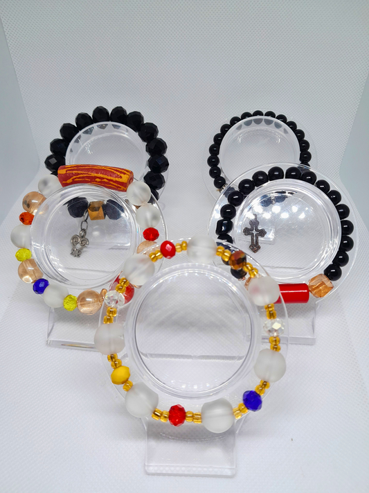 Natural Gemstone Round Beads Bracelet, Crystal Stacking Bracelet