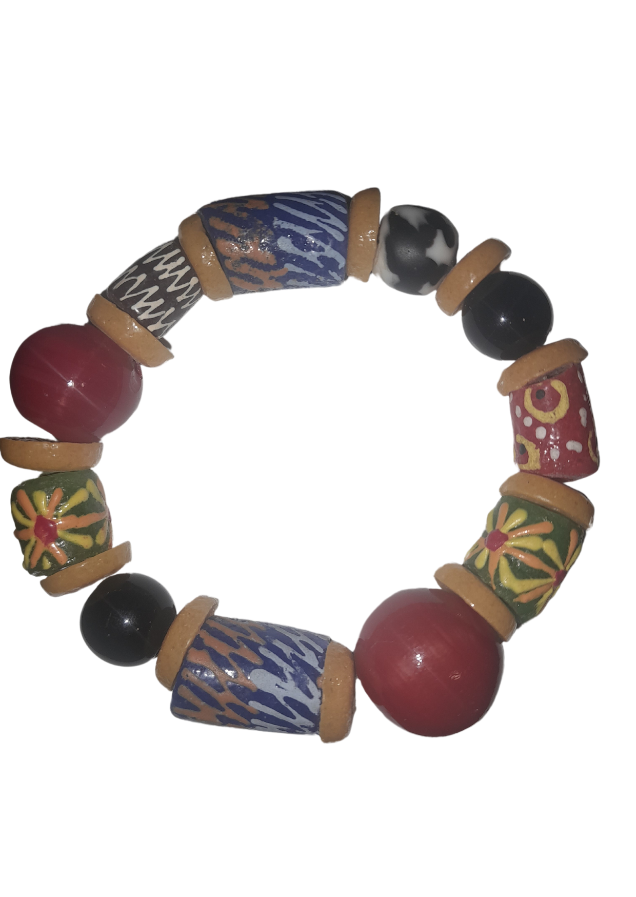 Colorful clay beaded bracelets